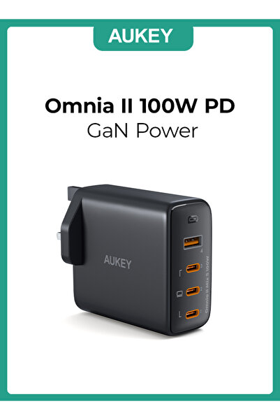 AUKEY Omnia II 100W PD & Super Fast Wall Charger with GaN Power Technology PA-B7S Black