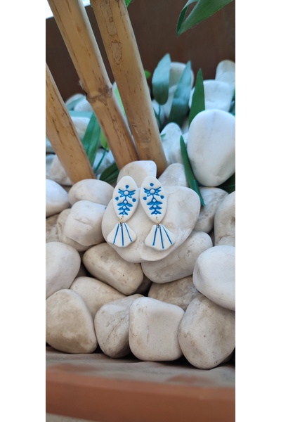 Atölye Myth Blue Fish Elegance El Yapımı Balık Küpe