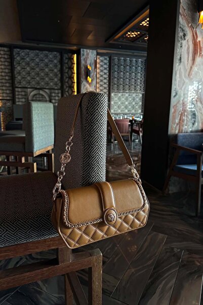 Levidor Khaki Round Buckle Detail Shoulder Bag