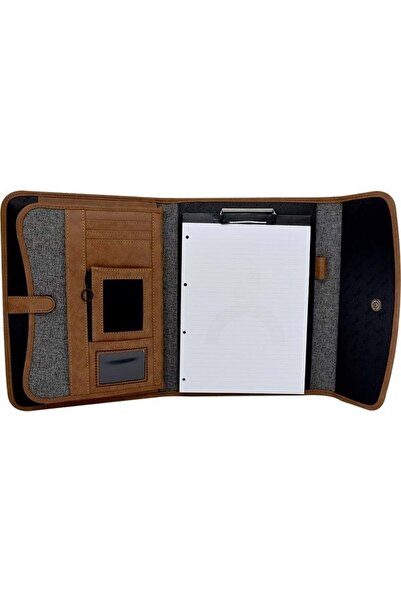 Önder حقيبة يد وحقيبة مستندات خاصة من موسكو مقاس A4 بغطاء مغناطيسي باللون الرمادي الداكن