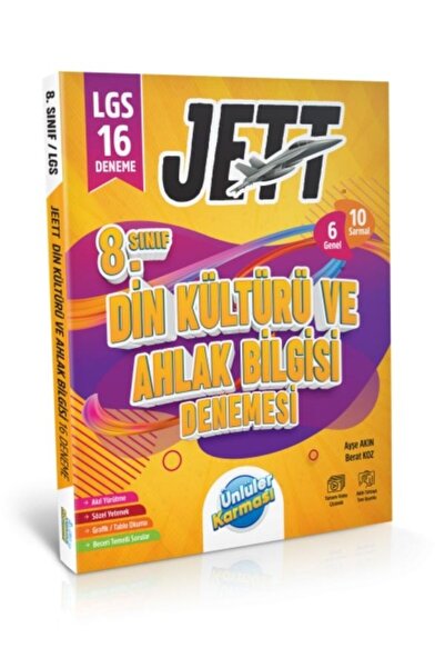 Ünlüler Karması Yayınları 8. Sınıf Din Kültürü ve Ahlak Bilgisi JETT 16 Denem...