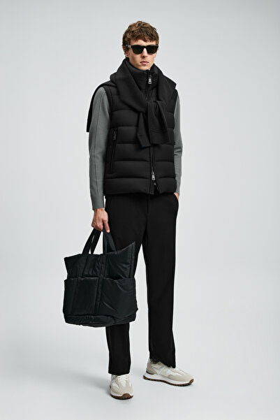 Lufian Peter Kaz Tüyü Erkek Yelek Siyah