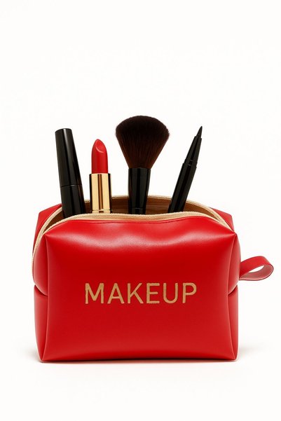 BLTBAGS Makeup Bag with Soft Leather