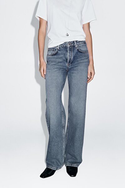 Massimo Dutti Orta bel geniş paça jean