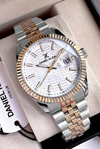 Daniel Klein Original 3 Atm Water Resistant Men's Wristwatch Silver Color Steel Band and Gift Bracelet Dker2039C1