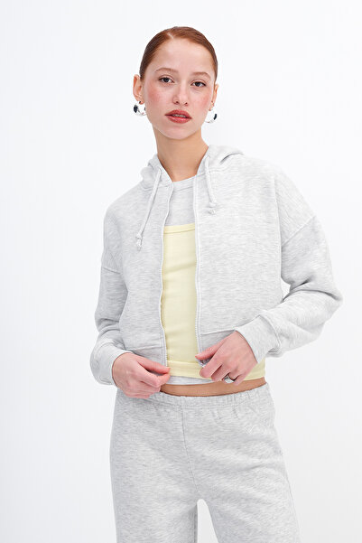 Addax Zippered Raised Sweatshirt H3717-W9