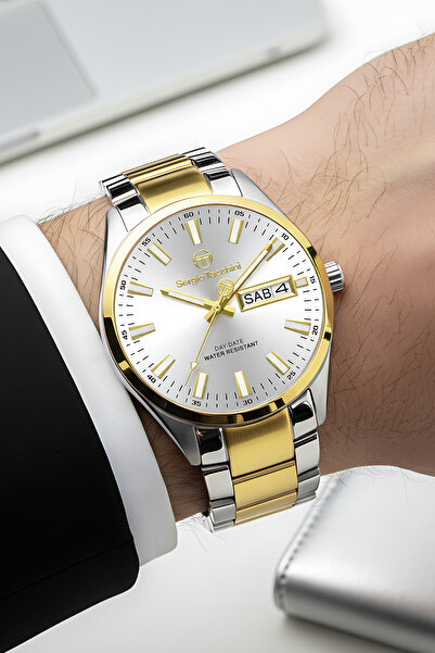 Sergio Tacchini Premium Luxury Steel Cord Men's Wristwatch Silver-gold Stsd011