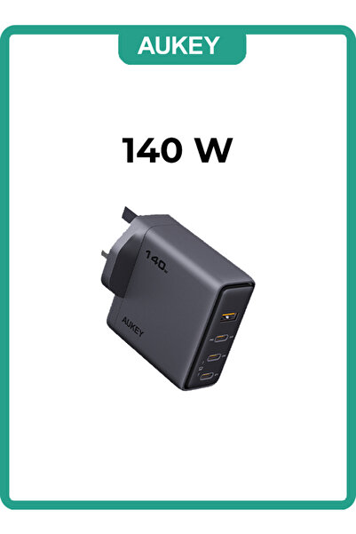 AUKEY Comet Mix4 140W PD Wall Charger with GaN Technology 3xUSB-C + 1xUSB-A PA-C6 Gray