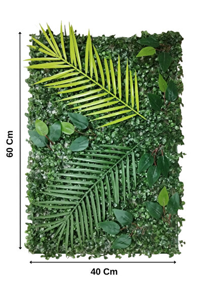 DekorYapayÇiçek Duvar Yapay Çiçek Kaplama Paneli 40x60 Cm Şimşir Çim Dikey Bahçe
