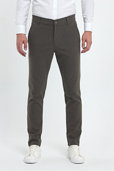 MODAMESTO Ανδρικό λινό παντελόνι σε στενή εφαρμογή