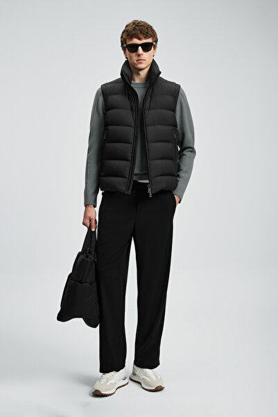 Lufian Peter Kaz Tüyü Erkek Yelek Siyah