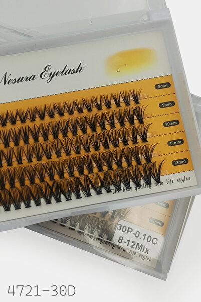 NESURA EYELASH Mix Kutu 30D Hacimli Demet Tekli Kirpik - Tekli Takma Kirpik - 4721