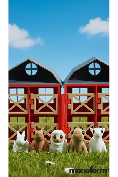 Monoform Okul Öncesi 3+ Yaş Eğitici Doğa Dostu Çiftlik Evi ve Hayvanları Oyuncak Seti