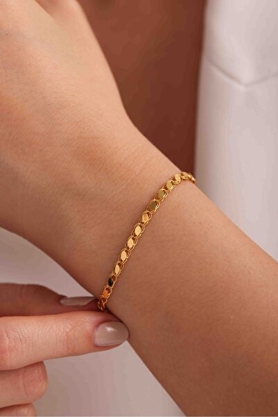 Gianfranco 14 Ayar Altın Halep Pullu Orta Boy Bileklik