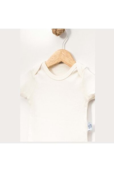 jijek baby kids Jijek Baby Cotton 3-Piece Short Sleeve Baby Bodysuit – Soft, Comfortable - Ecru - 3 Years