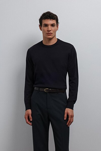 Antioch Navy Blue Soft Textured Basic Men's Sweater