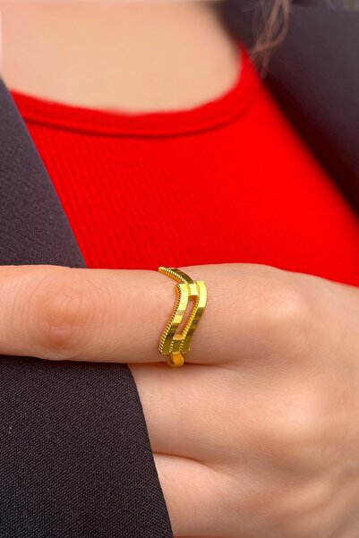 Altınaşkı Zikzak Ajda Kaburga Altın Yüzük