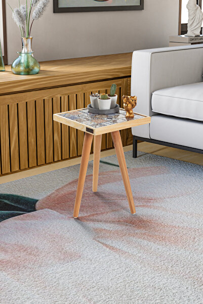 bluecape Esperanza 32x32cm Doğal Masif Seramik Doğal Sehpa