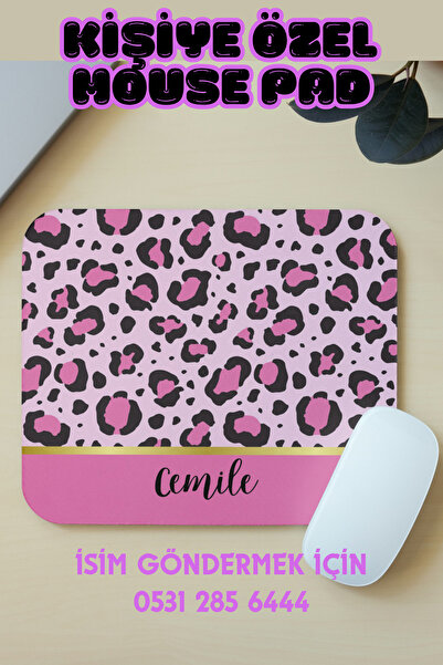 MAĞAZA DEPOM Kişiye Özel İsimli Mouse Pad, Kişiselleştirilebilir Fare Altlığı, İsim Yazdırmalı Mousepad, Mausepet