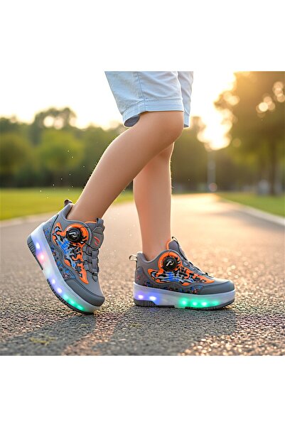 RGV Patented Light-Up Sports Shoes 4-Wheel Roller Skates – with On/Off Switch