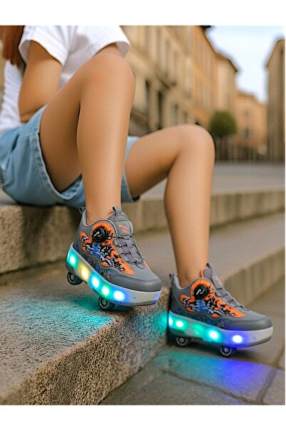 RGV Patented Light-Up Sports Shoes 4-Wheel Roller Skates – with On/Off Switch