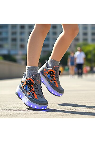 RGV Patented Light-Up Sports Shoes 4-Wheel Roller Skates – with On/Off Switch