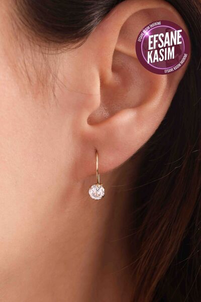 Gianfranco Tek Taşlı Sallantılı Küpe