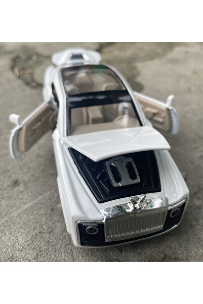 Shem سيارة لعبة رولز رويس سويبتيل بمقياس 1:36 مع صوت وضوء معدني باللون الأبيض