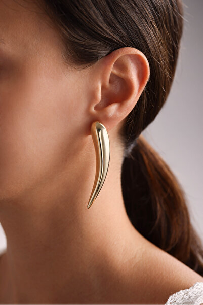 Gianfranco 14 Ayar Altın Fildişi Form Bigo Ivory Küpe