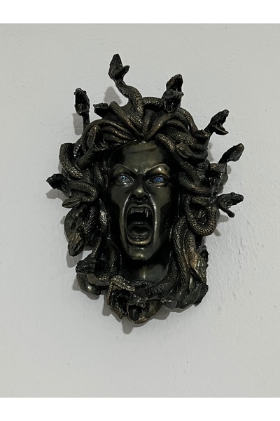 hediyefuryası Medusa Heykel Biblo Büst Ev Ofis Dekoratif Hediyelik (33 x 22cm)