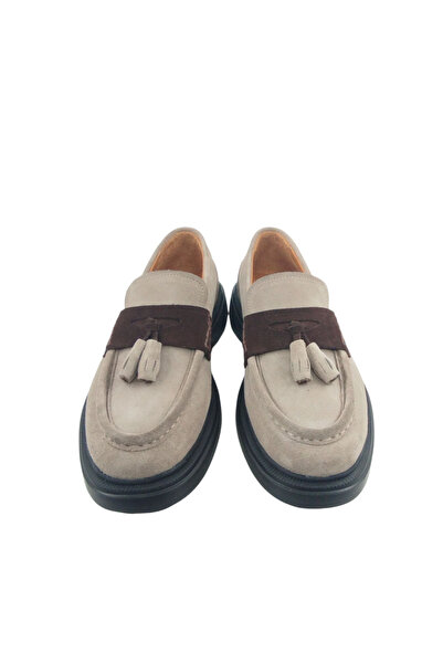 Oneka Shoes 1240EGL122 Erkek Günlük Loafer Kum süet püsküllü