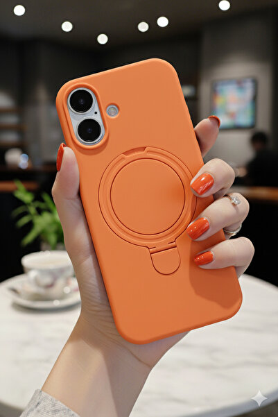 TechTrove Apple iPhone 16 Plus Kılıf Soft Tasarım Magsafe Halka Stand İçi Kad...