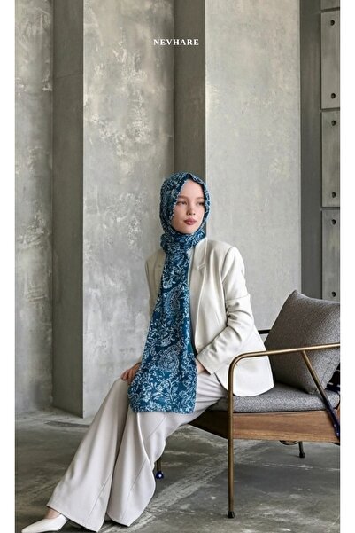 nevhare Dal Desenli Yeşil Şal