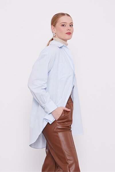 Levidor Baby Blue Textured Cotton Shirt