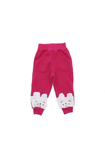 atabay Paça Wefsoft Cat Embroidered Three-Ply Sharded Trackpants Fuchsia