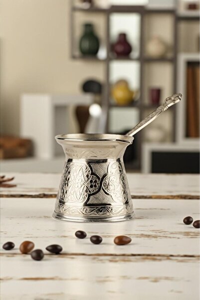 ArnaBella Cezpot Classic 4-Person Cast Iron Coffee Pot Compatible with Induction Cookers Silver 170 ml