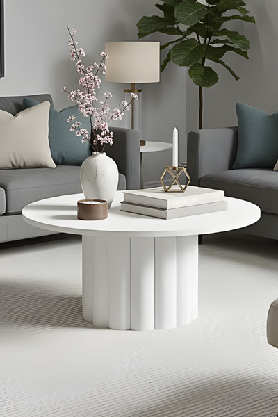 Liya Hisar Orta Sehpa Ahşap Orta Sehpa Yuvarlak Salon Sehpa Mantar Sehpa Bohe...