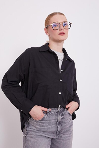 Levidor Siyah Dokulu Pamuk Gömlek