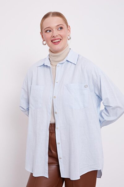 Levidor Baby Blue Textured Cotton Shirt