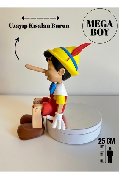 You Toys Pinocchio 25 cm Mega Size Figure Toy (Can Extend and Shorten the Nose - Joints in the Legs)