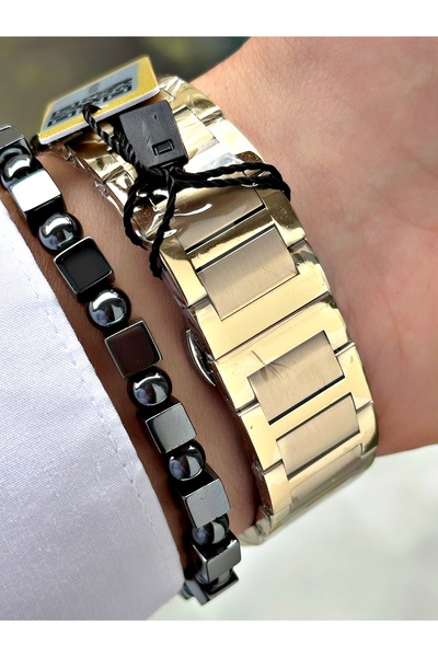 Reward Gold Color Classic Steel Band 2 Years Warranty Men's Wristwatch + Bracelet