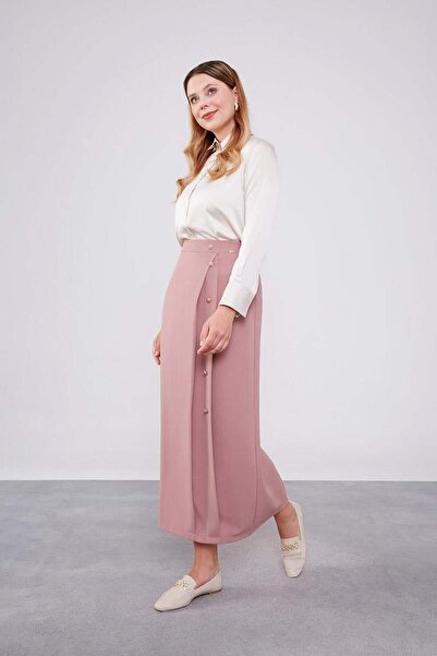 Levidor Stylish Skirt with Rose Buttons