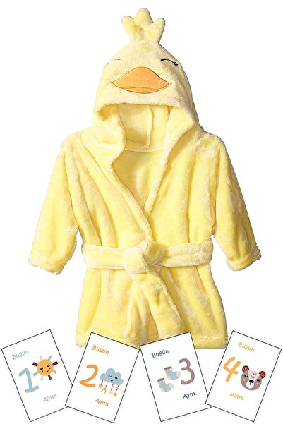 Moky Design Bebek Hediyelik Yenidoğan Bornoz %100 Pamuk Ve Aylık Konsept Anı ...