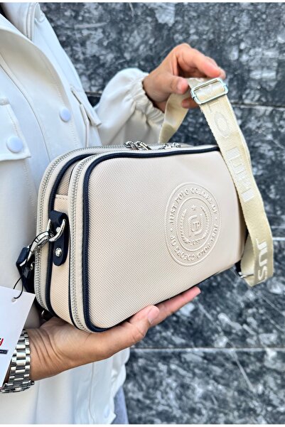 Just Polo Justpolo Women's Stone 5 Compartment Adjustable Long Strap Shoulder Bag Messenger Bag