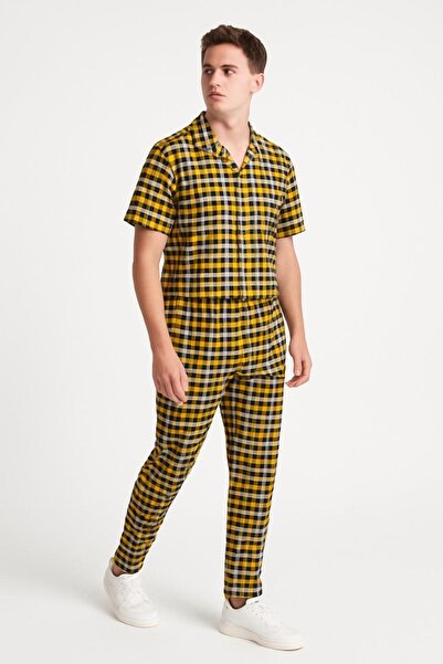 STITCH by MH Men's Gingham Check Shirt and Long Co-ord Set