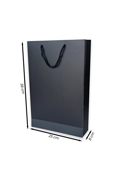 ABB Matbaa 10 Adet Siyah Karton İpli Çanta (25x38x8)
