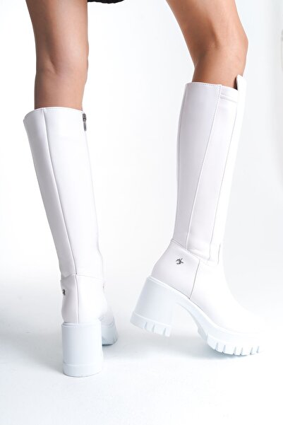 SEEM & BE Γυναικείες μπότες με χοντρό τακούνι με φερμουάρ Elsa Stretch