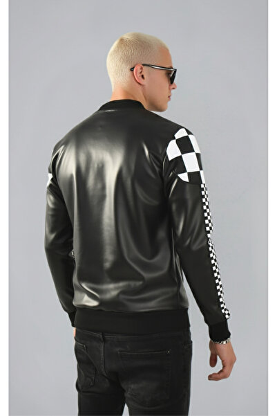 DAVID&GERENZO Яке с цип и шарка на шахматна дъска