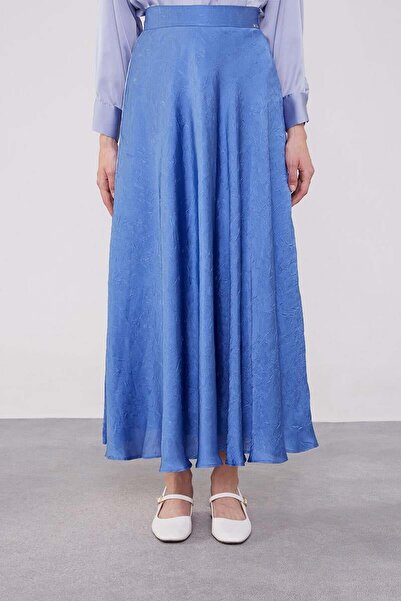 Levidor Індіго сатенена спідниця з воланами