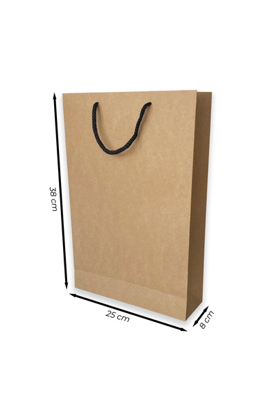 ABB Matbaa 10 Adet Kraft Karton İpli Çanta (25x38x8)